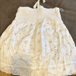 Justice White and Tan Floral Kids Top